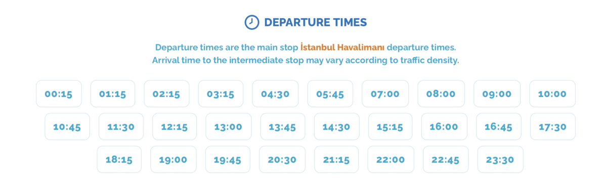 Havaist Sultanahmet Timetable